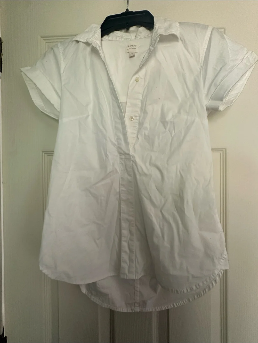 J. Crew White Short Sleeve Button-Down Shirt